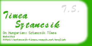 timea sztancsik business card