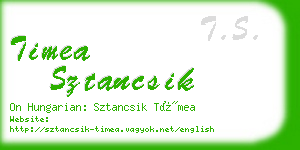 timea sztancsik business card